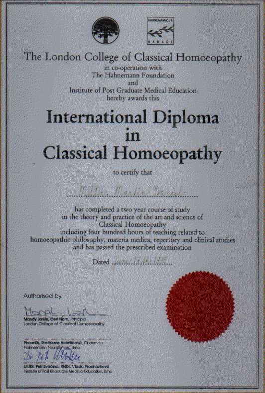 International Diploma in Classical Homeopathy